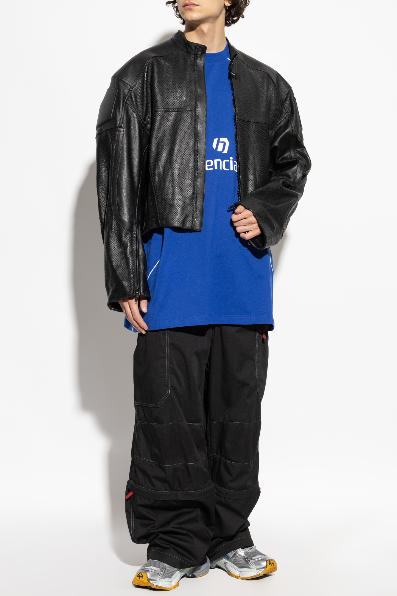 Balenciaga Leather jacket with stand-up collar | Men's Balenciaga Leather jacket with stand-up collar | Men's
